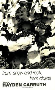 Front cover of From snow and rock, from chaos by Hayden Carruth