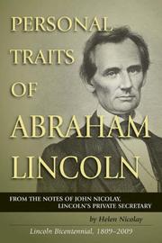 Cover of Personal Traits of Abraham Lincoln by Helen Nicolay