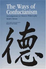 Cover of The ways of Confucianism by David S. Nivison
