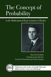 Front cover of The concept of probability in the mathematical representation of reality by Hans Reichenbach