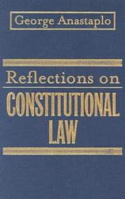 Front cover of Reflections on Constitutional Law by Anastaplo, George