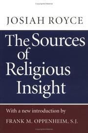 Cover of The sources of religious insight by Josiah Royce