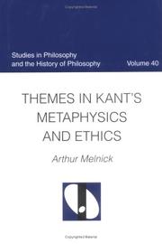 Cover of Themes in Kant's Metaphysics and Ethics (Studies in Philosophy and the History of Philosophy) by Arthur Melnick