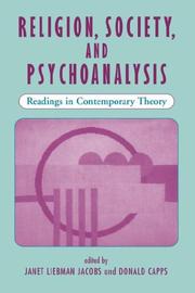 Front cover of Religion, society, and psychoanalysis by Janet Liebman Jacobs