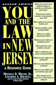 Front cover of You and the law in New Jersey by Melville D. Miller