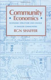 Cover of Community economics by Ron Shaffer
