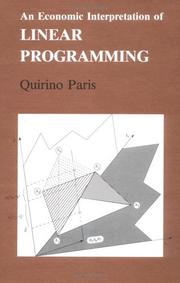 Front cover of An economic interpretation of linear programming by Quirino Paris
