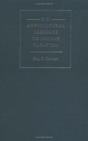 Front cover of U.S. agricultural response to income taxation by Hoy Fred Carman
