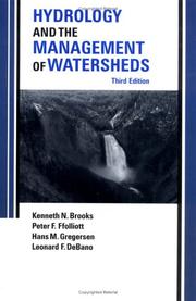 Front cover of Hydrology and the management of watersheds by Kenneth N. Brooks