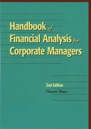 Front cover of Handbook of financial analysis for corporate managers by Vincent Muro