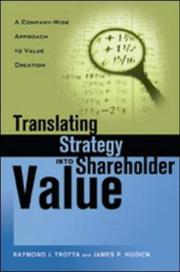Front cover of Translating Strategy into Shareholder Value by Raymond J. Trotta