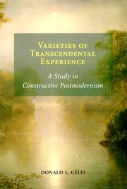 Cover of Varieties of transcendental experience by Donald L. Gelpi