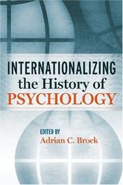 Front cover of Internationalizing the History of Psychology by Adrian Brock