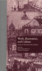 Front cover of Work, Recreation, and Culture by Martin Henry Blatt