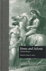 Front cover of Venus and Adonis: Critical Essays by Philip C. Kolin