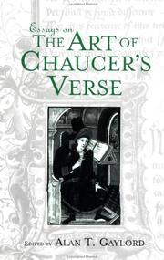 Front cover of Essays on the art of Chaucer's verse by Alan T. Gaylord