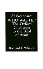 Cover of Shakespeare--who was he? by Richard F. Whalen