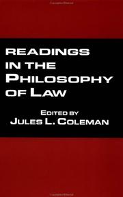 Cover of Readings in the philosophy of law by Jules L. Coleman