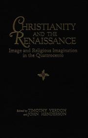 Front cover of Christianity and the Renaissance by Timothy Verdon