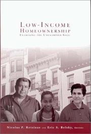Cover of Low-income homeownership by Eric S. Belsky