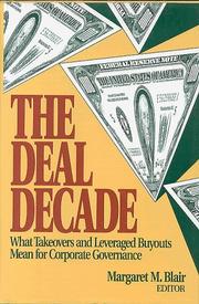 Front cover of The deal decade handbook by Margaret M. Blair