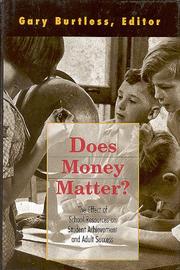 Cover of Does Money Matter? by Gary Burtless
