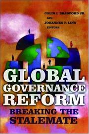 Front cover of Global governance reform by Colin I. Bradford