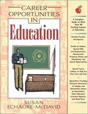 Front cover of Career Opportunities in Education (Career Opportunities) by Susan Echaore-McDavid