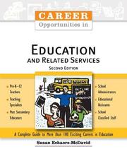 Cover of Career Opportunities in Education And Related Services (Career Opportunities) by Susan Echaore-McDavid