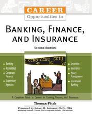 Front cover of Career Opportunities in Banking, Finance, And Insurance (Career Opportunities) by Thomas P. Fitch