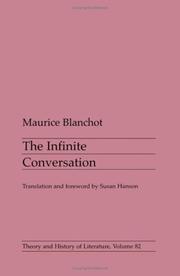 Cover of The infinite conversation by Maurice Blanchot