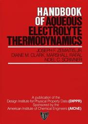 Front cover of Handbook of aqueous electrolyte thermodynamics by Joseph F., Jr. Zemaitis
