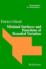 Cover of Minimal surfaces and functions of bounded variation by Enrico Giusti