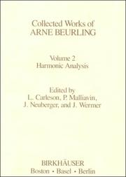 Front cover of The collected works of Arne Beurling by Arne Beurling