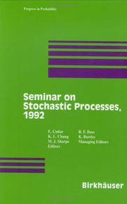 Front cover of Seminar on Stochastic Processes, 1992 by Seminar on Stochastic Processes (12th 1992 University of Washington)
