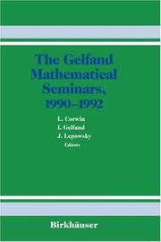 Front cover of Gelfand Mathematical Seminars, 1990-1992 by L. Corwin