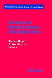 Cover of Advances in Dynamic Games and Applications by Alain Haurie