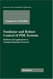 Front cover of Nonlinear and Robust Control of PDE Systems by Panagiotis D. Christofides