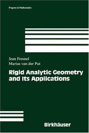 Front cover of Rigid analytic geometry and its applications by Jean Fresnel