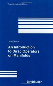Front cover of An Introduction to Dirac Operators on Manifolds by Jan Cnops