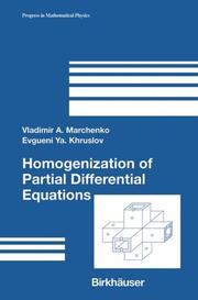 Front cover of Homogenization of partial differential equations by Vladimir A. Marchenko