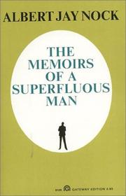 Front cover of Memoirs of a superfluous man by Albert Jay Nock