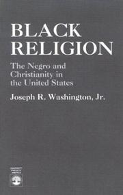 Cover of Black religion by Joseph R. Washington