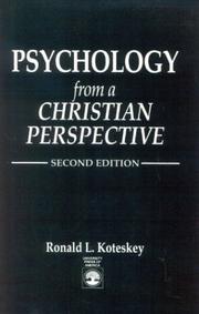 Front cover of Psychology from a Christian perspective by Ronald L. Koteskey