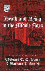 Front cover of Death and dying in the Middle Ages by Edelgard E. DuBruck