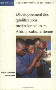 Front cover of Developpement des Qualifications Professionnelles en Afrique Subsaharienne by Richard K. Johanson