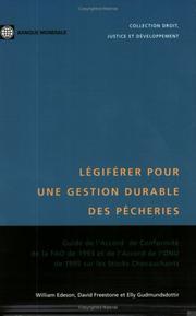 Cover of Legiferer pour une gestion durable des pecheries by David Freestone