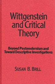 Front cover of Wittgenstein and critical theory by Susan B. Brill