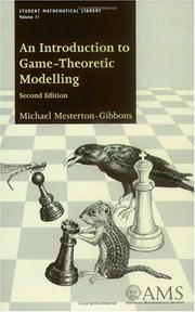 Front cover of An introduction to game-theoretic modelling by Mesterton-Gibbons, Mike.