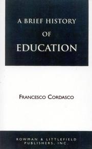 Cover of A brief history of education by Francesco Cordasco
